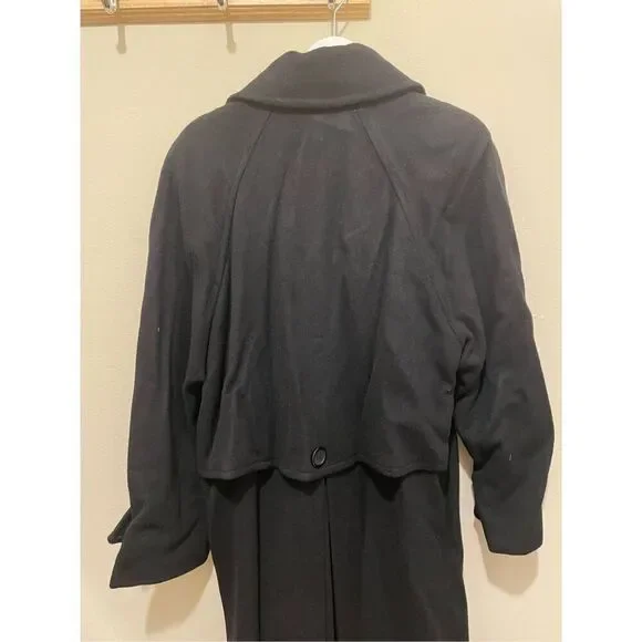 Vintage Dale 2 dress in for Harlan winter black over coat double breasted size 6 - Picture 3 of 9